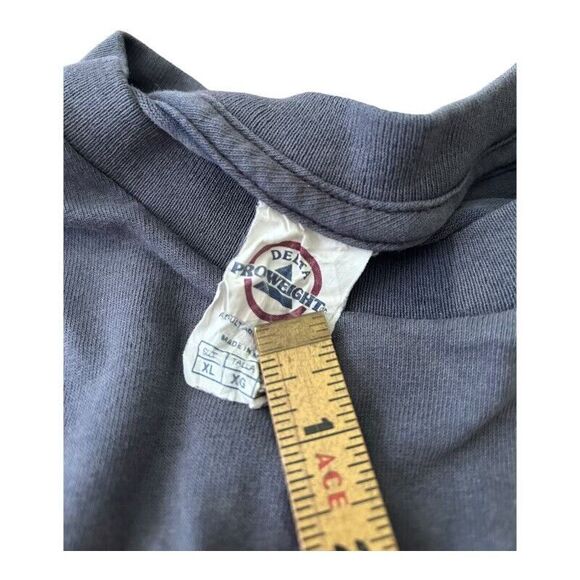 Vtg 90s Delta T-Shirt Biker From Hell Distressed Sun Faded XL Skull Skeleton - Picture 6 of 6